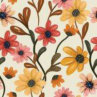 Continuous floral watercolor pattern for backdrop use vector