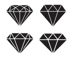 Four Simple Black Diamond Shapes Against a White Background vector