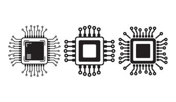 illustration of multiple integrated circuits. vector
