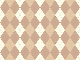 A brown and white argyle pattern background vector