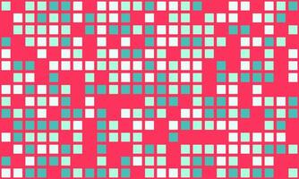 Abstract mosaic pattern. Vibrant red, teal, and white squares create a dynamic, modern design ideal for backgrounds, textures, or website elements. Represents data, technology, or pixel art. vector