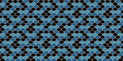 Elegant seamless pattern of overlapping blue scales on black background. Perfect for textile design, website backgrounds, or art deco inspired projects. vector