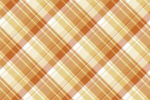 1940s background texture plaid, intense tartan fabric pattern. Postcard textile seamless check in orange and light colors. vector