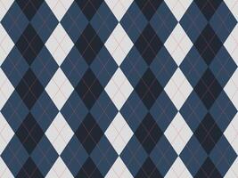 Elegant argyle pattern in navy and white, accented with coral stitching. Perfect for backgrounds, textiles, or fashion designs. A timeless classic with a modern touch. vector