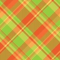 Refresh fabric tartan textile, platform seamless check plaid. Gold background texture pattern in orange and green colors. vector