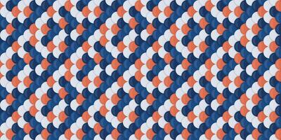 Abstract seamless pattern. Interlocking blue, coral, and white shapes create a textured, woven effect. vector
