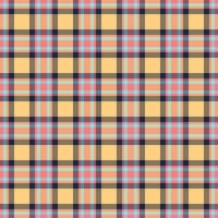 Lined textile texture tartan, velvet seamless plaid fabric. Neutral check background pattern in amber and red colors. vector