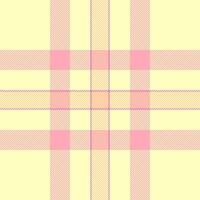 Pastel pink and yellow plaid pattern. Soft, delicate texture ideal for textile design, fashion, websites, or packaging. Evokes feelings of warmth, sweetness, and femininity. vector