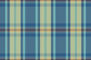 Dreamy fabric plaid pattern, complexity texture seamless. Sample tartan check background textile in cyan and blue colors. vector