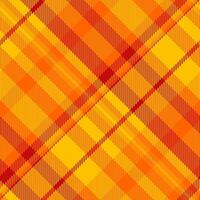 Curve pattern check, primary background fabric plaid. Structure texture tartan seamless textile in bright and golden poppy colors. vector