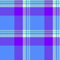 Vibrant blue and purple plaid pattern. Perfect for textile design, website backgrounds, or fashion projects. This cheerful, geometric textile print evokes feelings of energy and style. vector