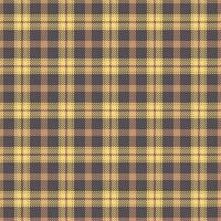 Us plaid fabric seamless, neutral texture textile background. Indian pattern check tartan in grey and yellow colors. vector