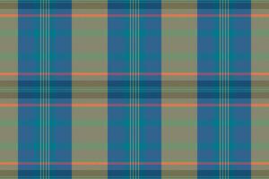 Minimalist textile check pattern, mint plaid background . Complexity tartan fabric texture seamless in cyan and amber colors. vector