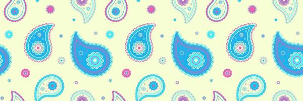 A colorful paisley pattern on a yellow background vector