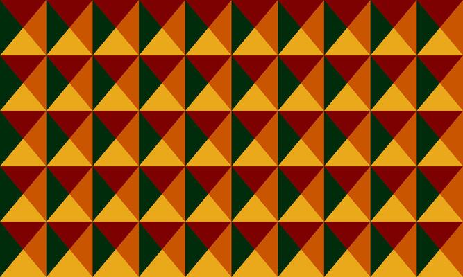 A pattern with red, green and yellow triangles