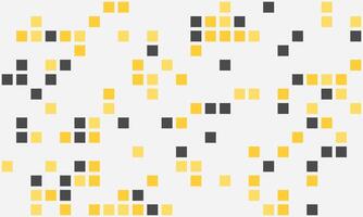 Abstract pixel art background featuring scattered yellow and gray squares. Ideal for tech, data, communication, or modern design projects. Represents connectivity, digital flow, or innovation. vector