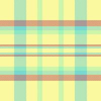 Nostalgia texture seamless pattern, funky textile background . Satin plaid check tartan fabric in yellow and teal colors. vector