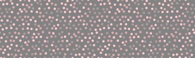 Elegant grayscale polka dot pattern. Subtle pink accents on a dark grey background create a sophisticated yet playful design, perfect for websites, branding, or textile prints. vector