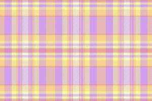 Pastel plaid pattern in soft lavender, yellow, and peach tones. A cheerful, seamless texture ideal for textile design, fashion, websites, or springsummer themed projects. vector