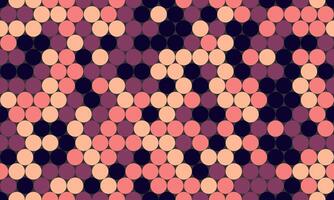 Abstract geometric pattern of overlapping circles in muted pink, mauve, and dark purple hues. Creates a textured, visually engaging background ideal for website design, branding, or textile print. vector