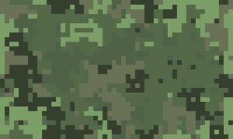 Abstract digital camouflage pattern in shades of green and brown. Perfect for backgrounds, textiles, or militarythemed designs. Represents concealment, strategy, and blending in. vector
