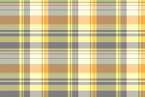 Relax texture seamless textile, plank pattern check background. Periodic plaid tartan fabric in yellow and grey colors. vector