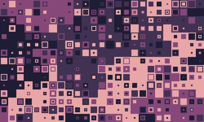 Abstract geometric background featuring a mosaic of varyingsized squares in muted purple and pink tones. Ideal for website banners, presentations, or modern design projects.