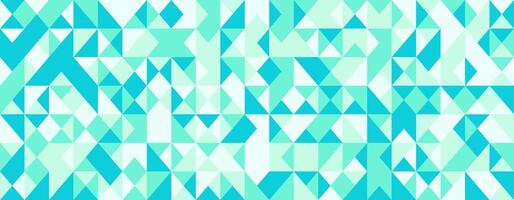 Abstract turquoise and mint geometric pattern. A vibrant mosaic of triangles and squares creates a dynamic, modern design perfect for backgrounds, websites, or textile prints. vector