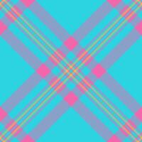 Mockup seamless textile check, hounds fabric texture tartan. Form plaid pattern background in cyan and pink colors. vector