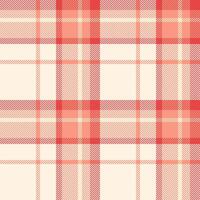 Elegant coral and cream plaid pattern. Perfect for textile design, website backgrounds, or seasonal projects. This soft, textured design evokes feelings of warmth and comfort. vector