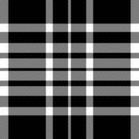 National plaid seamless fabric, relax textile background pattern. Workshop texture tartan check in black and white colors. vector