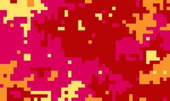 Abstract pixel art background. Vibrant red, orange, and yellow hues create a dynamic, energetic texture. Ideal for website banners, digital art, or modern design projects. vector
