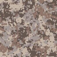 Abstract digital camouflage pattern. Earthy tones create a seamless texture ideal for backgrounds, fashion, or militarythemed projects. vector