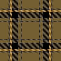 Horizon tartan textile pattern, model check plaid seamless. Calm background texture fabric in amber and black colors. vector