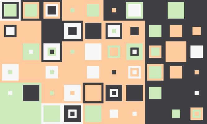 Abstract geometric pattern with pastel and dark squares. A modern, minimalist design ideal for backgrounds, website banners, or tech presentations.