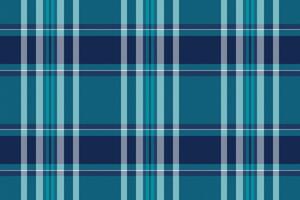 Amazing fabric tartan plaid, silky textile seamless texture. Realistic background check pattern in blue and cyan colors. vector
