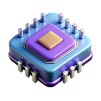 mesmerizing iconic Hyper-specific, concept art style, isolated cutout of a single, quantum computer processor with Transparent Background png