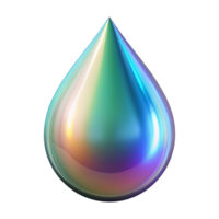 spectacular quintessential A single, floating teardrop with iridescent colors with Transparent Background png