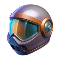reflective vibrant Ultra-detailed concept art style, isolated cutout of a futuristic motorcycle helmet with HUD display, hyper-specific with Transparent Background masterfully captured png