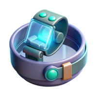 spectacular exceptional Concept art style rendering of a futuristic, holographic, wrist-mounted computer interface Isolated cutout with Transparent Background png