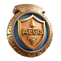 nostalgic exquisite Aegis, shield of Zeus and Athena with Transparent Background studio quality png