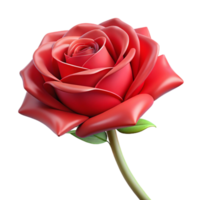 standout organic Photorealistic, isolated cutout of a single, wilting, red rose with Transparent Background high resolution png