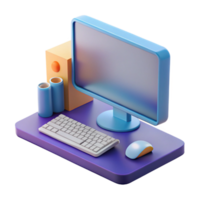 hypnotic retro Desktop computer with monitor, keyboard, and mouse with Transparent Background ultra HD png