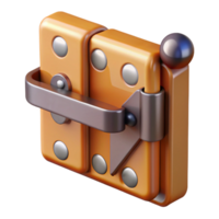 inspired geometric Barn door latch, sliding mechanism with Transparent Background high quality png