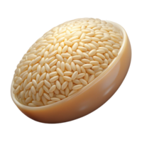 romantic immaculate Hyper-specific, professional render of a single, grain of rice, long-grain, isolated cutout with Transparent Background high quality png