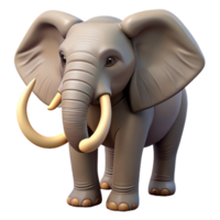 sought-after baroque African elephant, trunk curled, tusks visible with Transparent Background crisp png