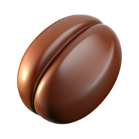 picturesque inspired Ultra-detailed, professional render of a hyper-specific, isolated cutout single coffee bean, roasted brown with Transparent Background png