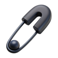 peaceful beautiful Concept art style, isolated cutout of a single matte black safety pin, closed with Transparent Background authentic png