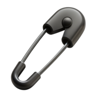 immaculate peaceful tropical Concept art style, isolated cutout of a single matte black safety pin, closed with Transparent Background flawless png