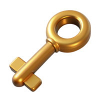 unparalleled surreal Hyper-specific professional render, isolated cutout of a single antique brass key with Transparent Background genuine png